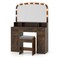 Vanity Table Set LED Mirror Makeup Desk With Stool Charging Station